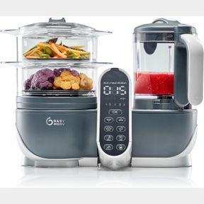 BABYMOOV DUO MEAL STATION 6 IN 1: MULTI-SPEED BABY FOOD MAKER STEAMER AND PUREE BLENDER, BABY FOOD PROCESSOR THAT WARMS & DEFROSTS