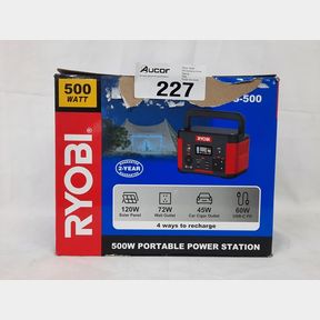 RYOBI PORTABLE POWER STATION 500W OUTPUT (STORAGE 550WH)