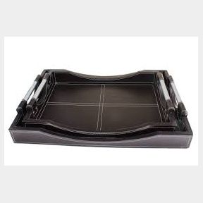 Leather Serving Tray Set - Twin Set of 42 50cm Trays - Brown -bar 9902003857791 -51732/2330 B1 (S8)