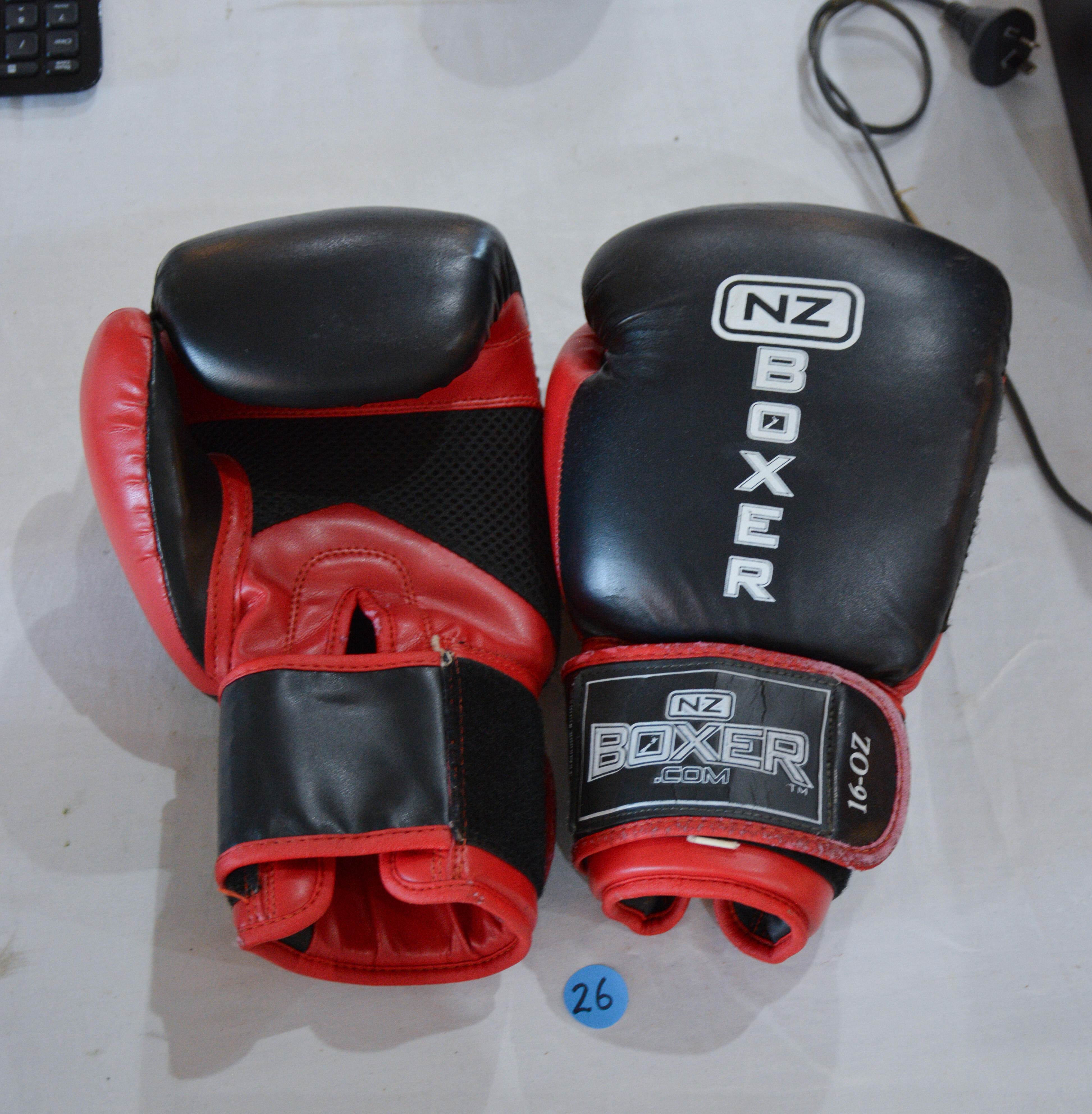 NZ Boxer.com Black and Red Boxing Gloves — NZ auction result
