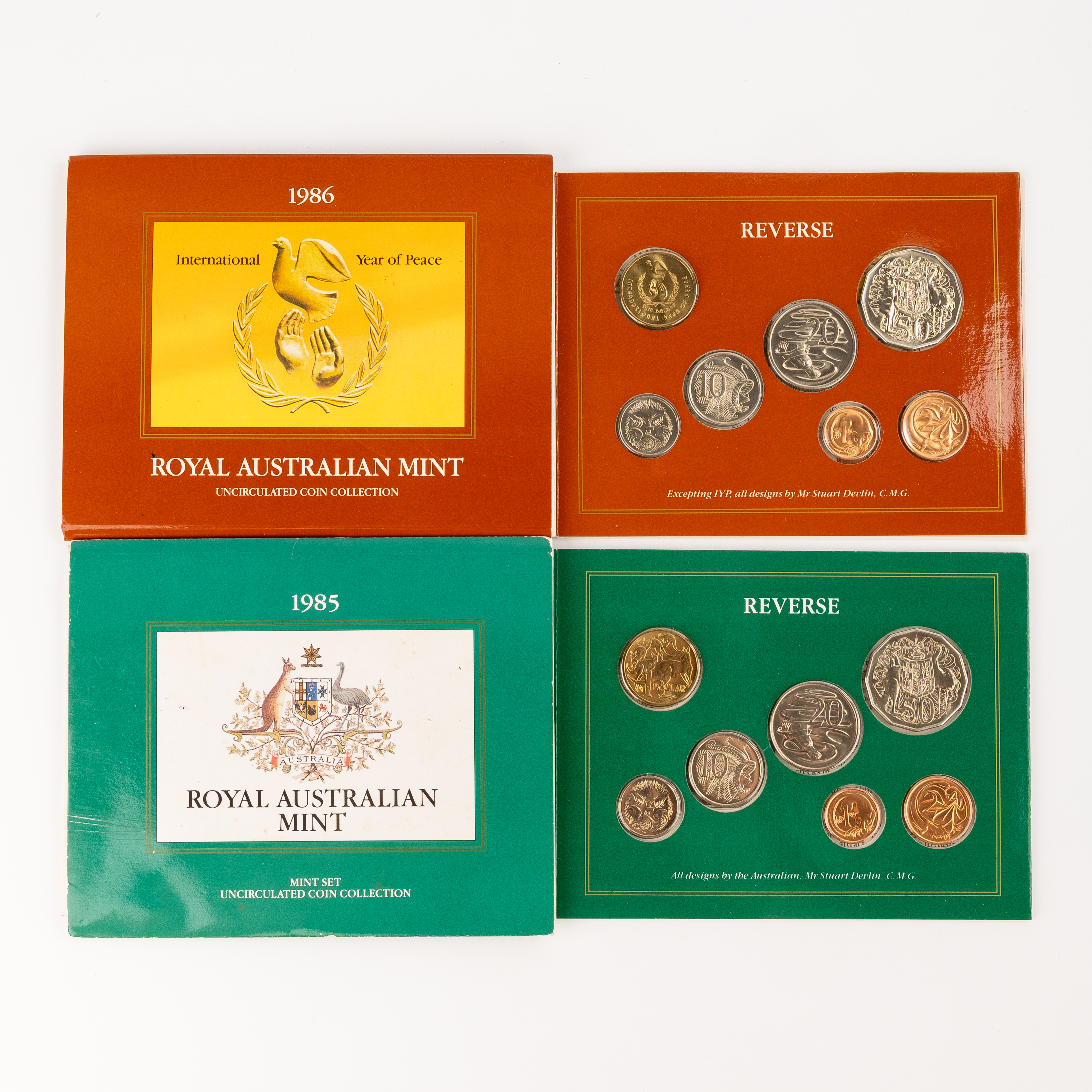 Mint Sets, One Cent - One Dollar, 1985 - 1986, UNC