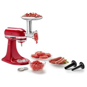 KITCHENAID METAL FOOD GRINDER ATTACHMENT. WHITE COLOR
