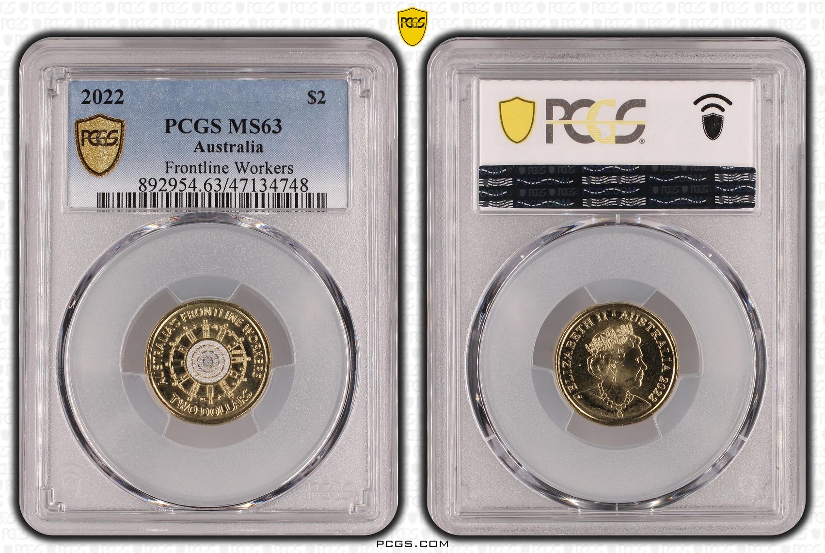 Elizabeth II, Frontline Workers, Two Dollar, 2022, PCGS MS63