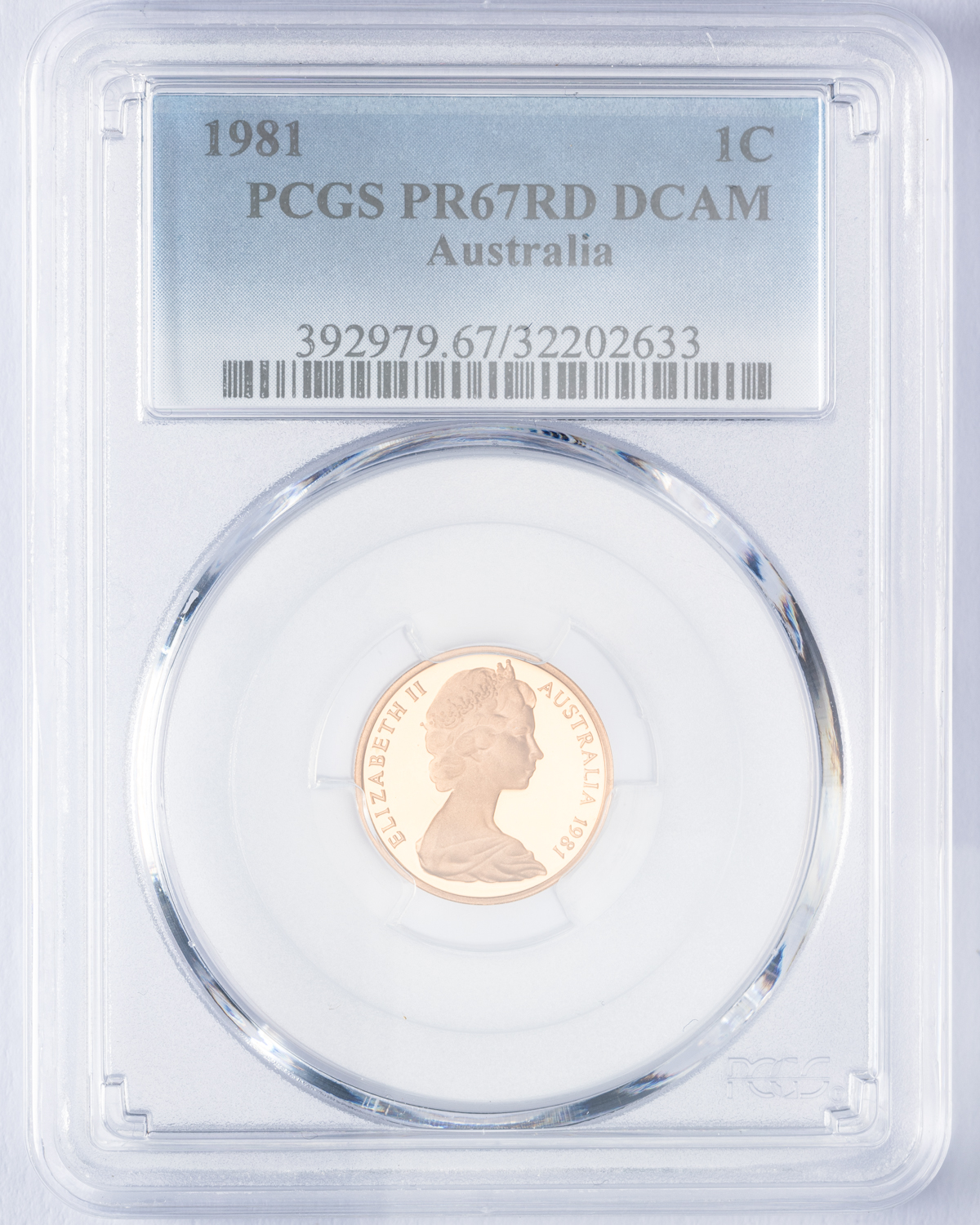 Elizabeth II, One Cent, 1981, PCGS PR67DCAM