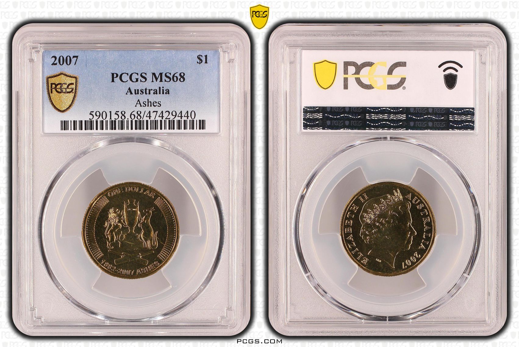 Ashes, POP 6/0, One Dollar, 2007, PCGS MS68
