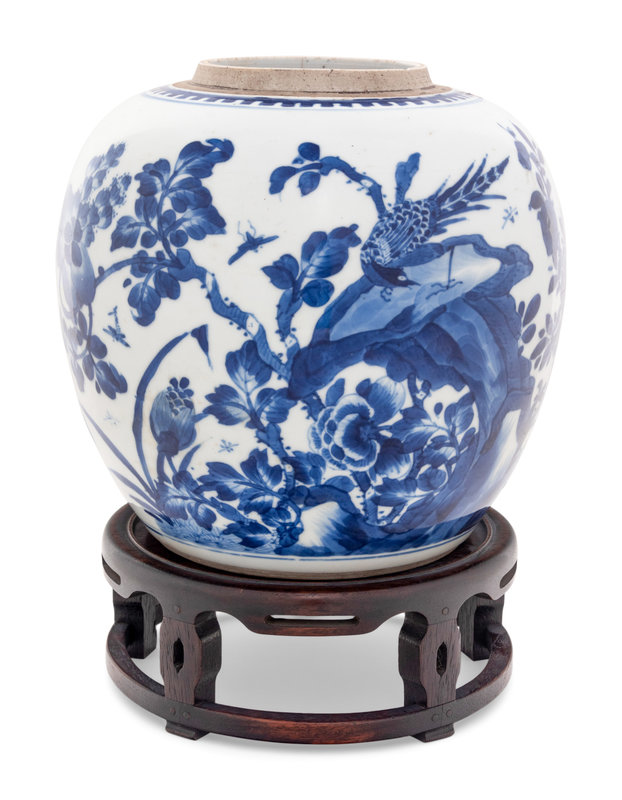 A Blue and White Porcelain Jar
Height 7 1/2 in., 19 cm.