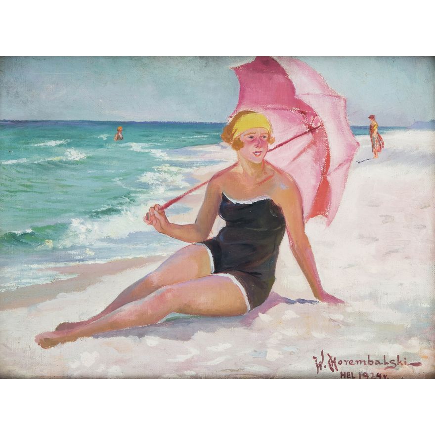 Wawrzyniec Chorembalski | Na plaży na helu, 1924 r.