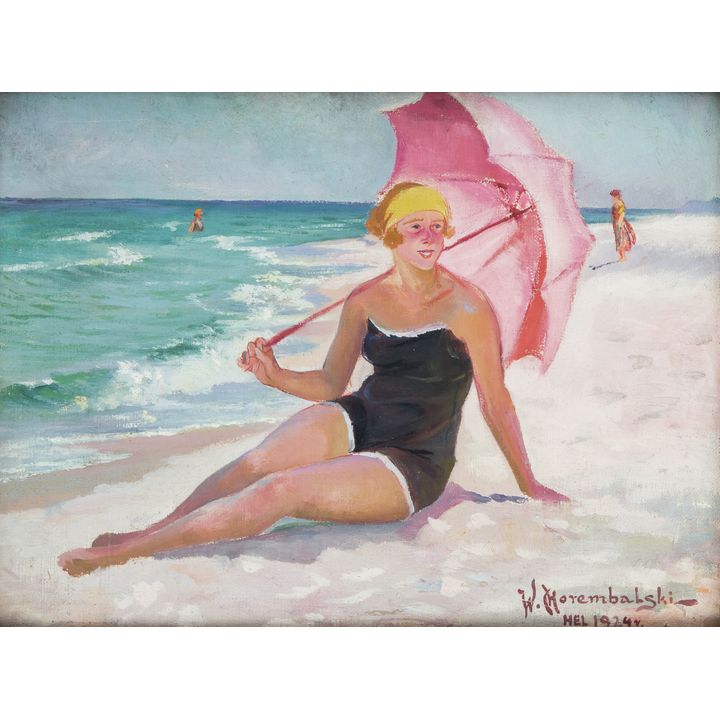 Wawrzyniec Chorembalski | Na plaży na helu, 1924 r.
