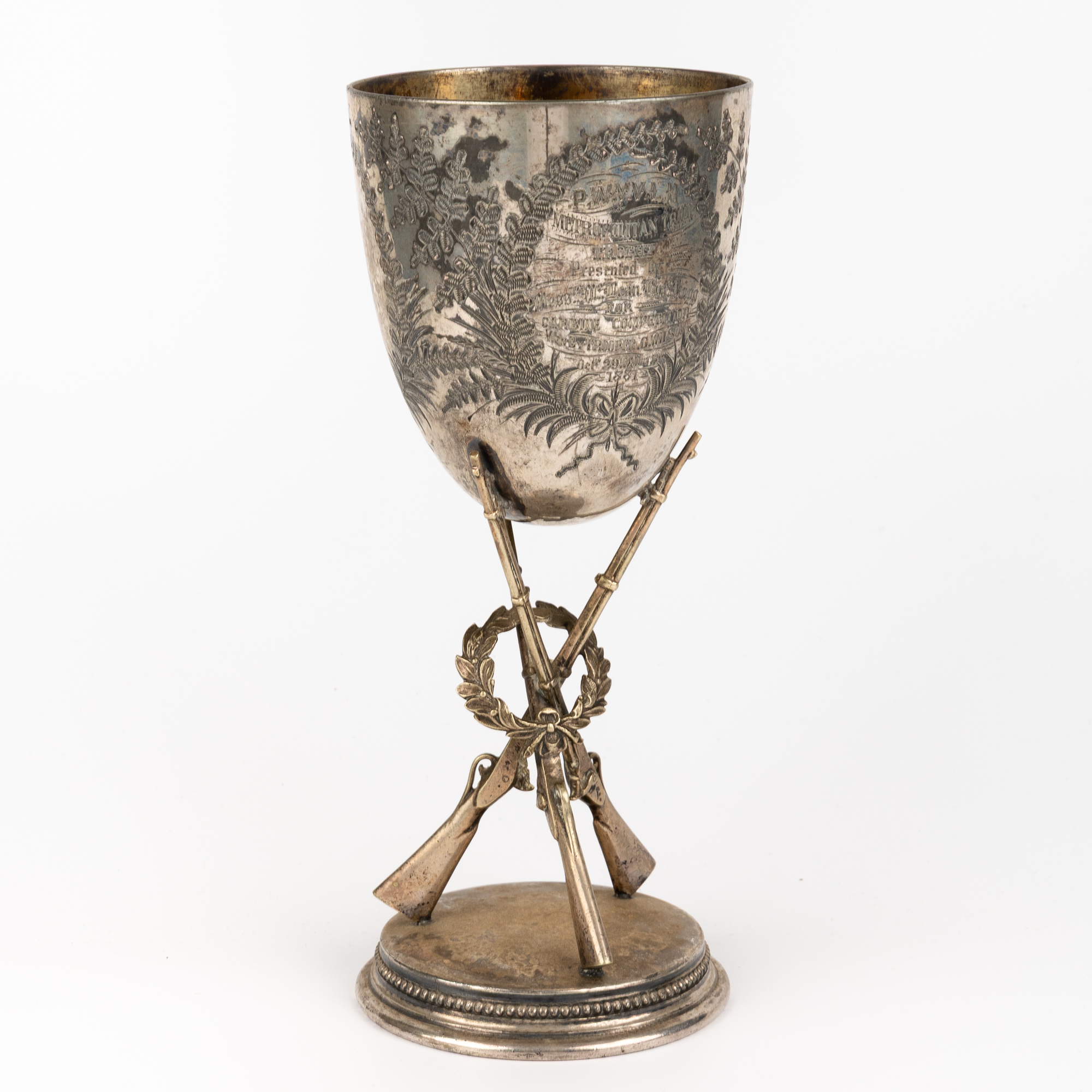 168 · Military Rifle Club - P.W.V.V.L.H. Metropolitan Troop Trophy, 1881,  aVF
