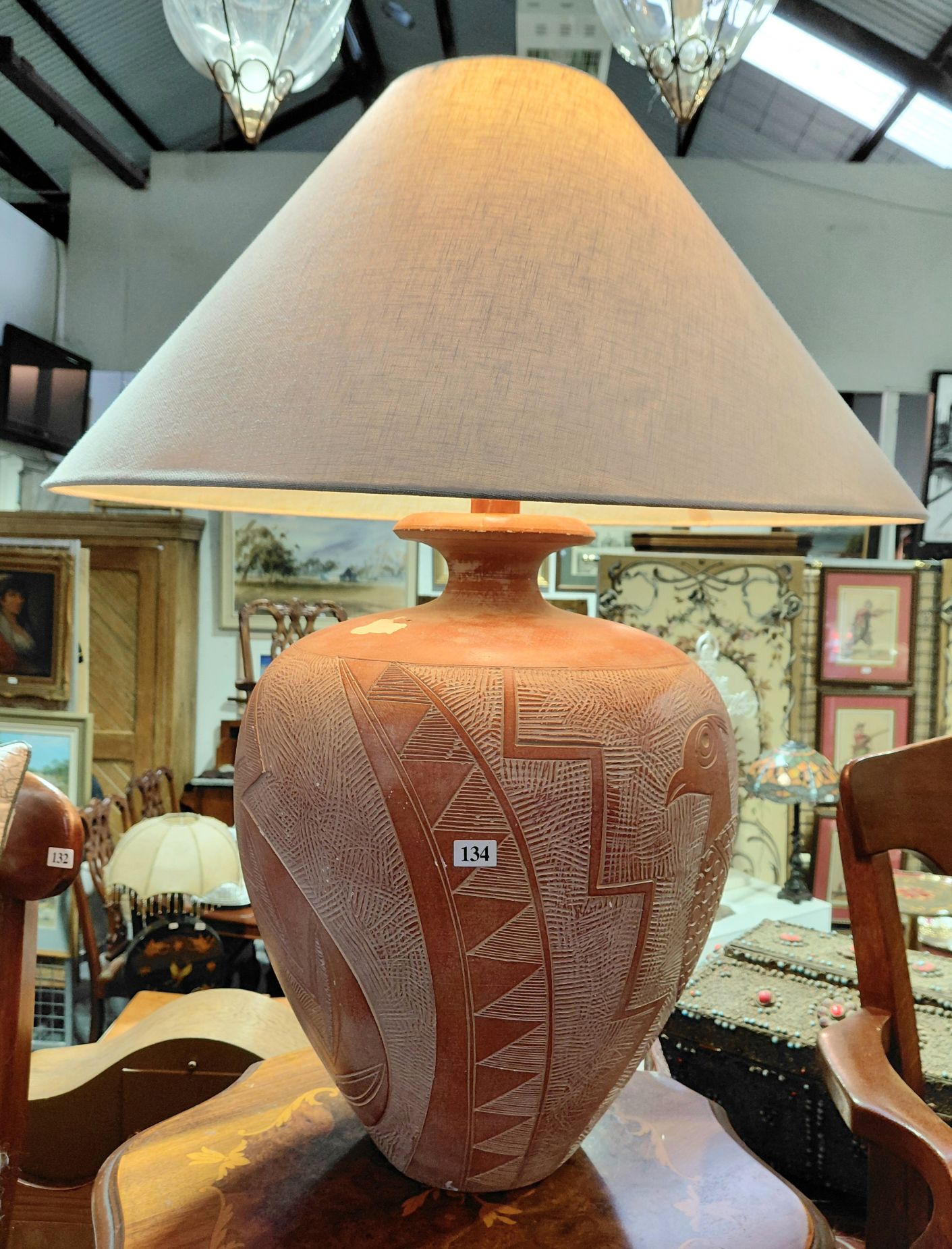 134 · POTTERY LAMP