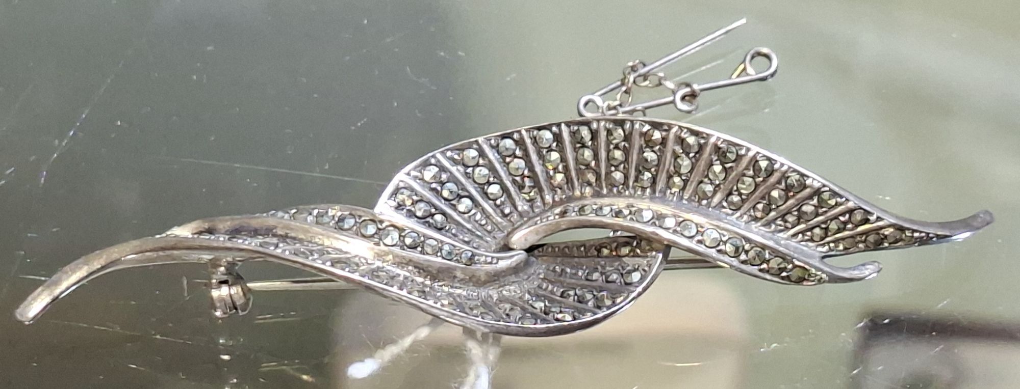 Sterling Silver Marcasite Brooch