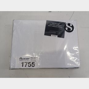 SHERATON 600TC EGYPTIAN COTTON FITTED SHEET IN WHITE - WHITE - DOUBLE - SHERATON TEXTILES