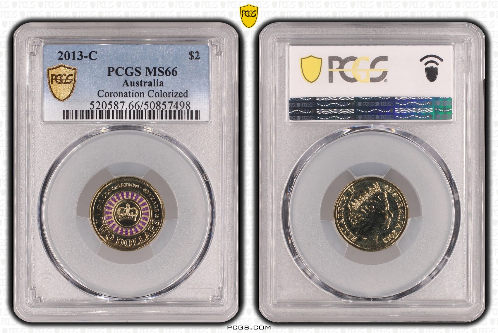 378 · Coronation Colorized, Two Dollar, 2013-C, PCGS MS66