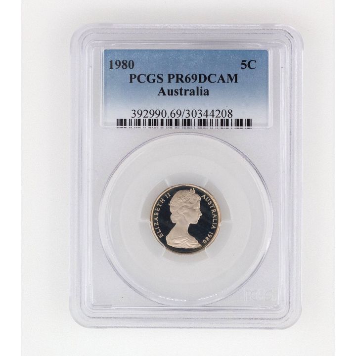 Elizabeth II, Five Cent, PR69DCAM , 1980