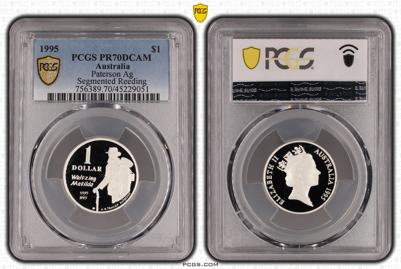 Elizabeth II, Silver Paterson, One Dollar, 1995, PCGS PR 70DCAM