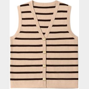 UEU WOMENS STRIPED SWEATER VEST BUTTON UP KNIT VEST TOPS CROPPED CROCHET SLEEVELESS CARDIGAN 2025 TRENDY FASHION OUTFITS BLACK STR