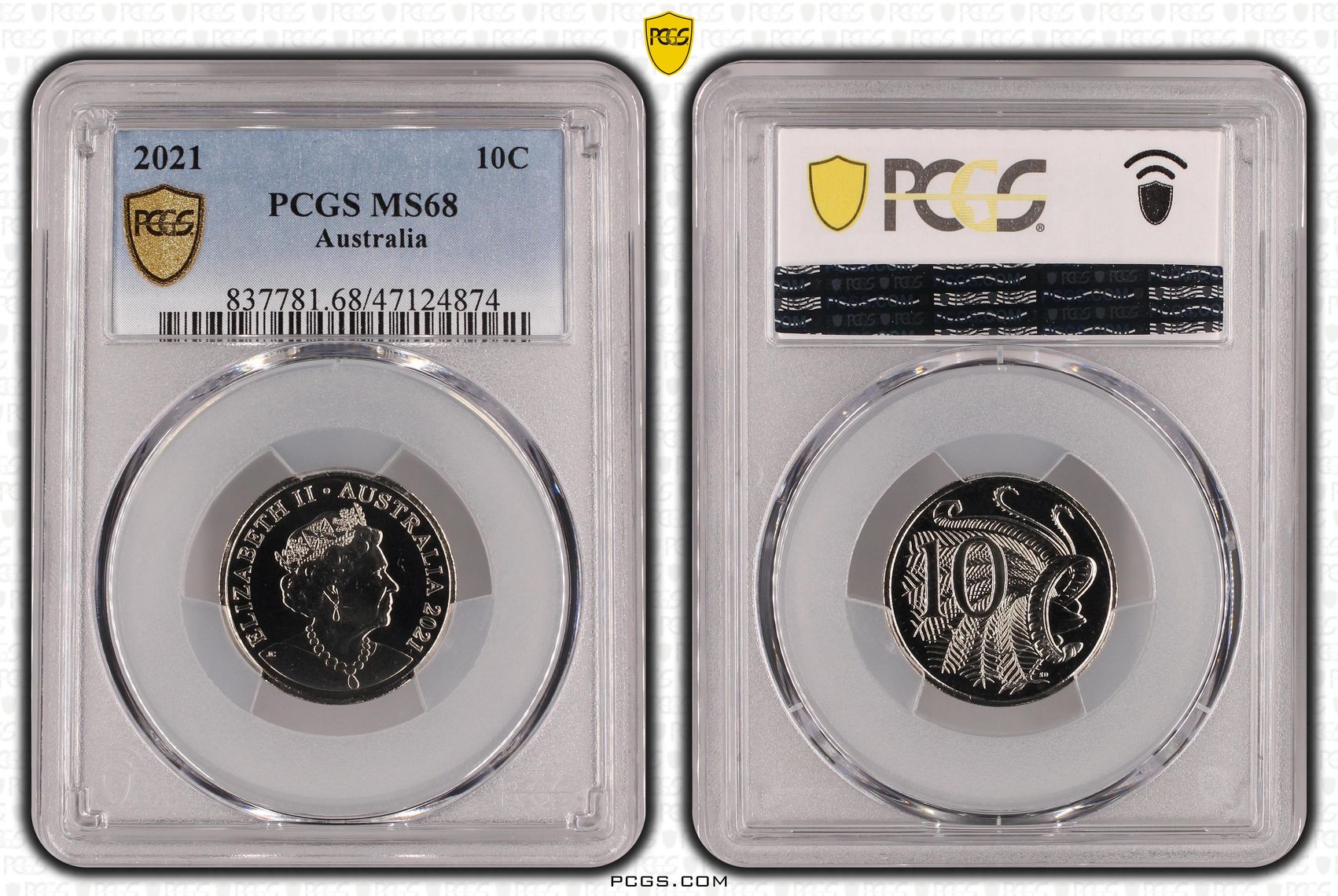 , Ten Cent, 2021, PCGS MS68