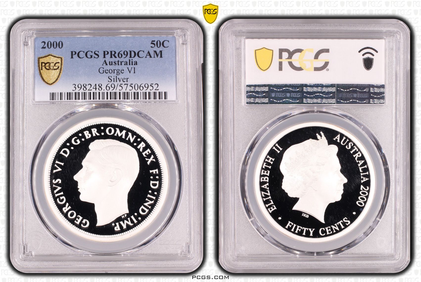 George VI Silver, Fifty Cent, 2000, PCGS PR69DCAM