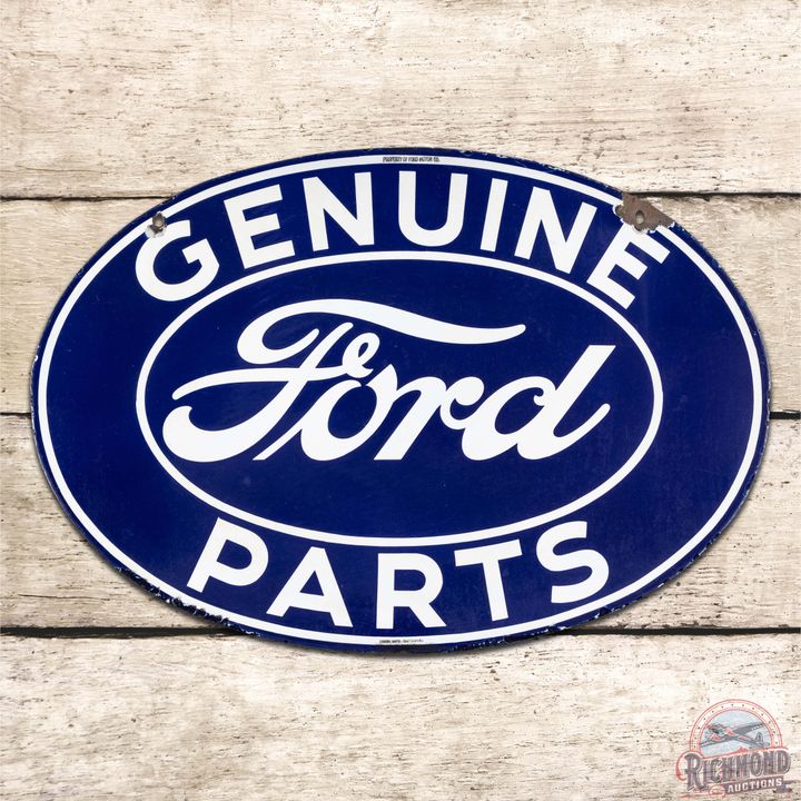 Ford Genuine Parts Double Sided Porcelain Sign
