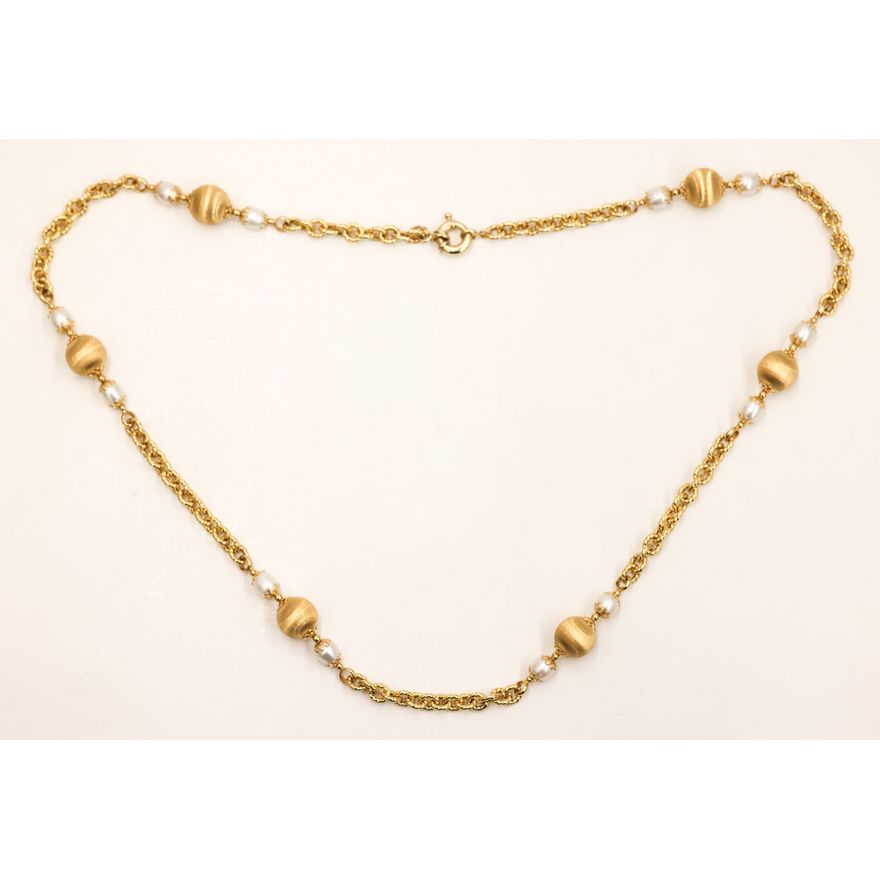 Itaor 18k Pearl and Satin Bead Necklace 29''