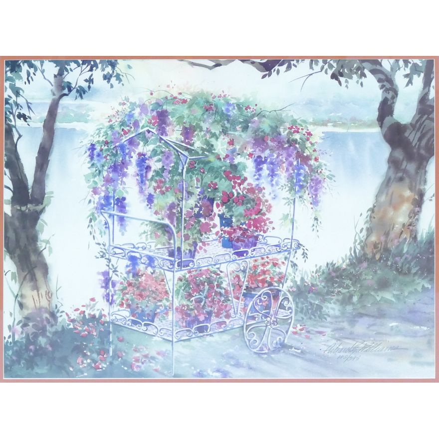 Richard Williams ''Garden Cart'' S/N Lithograph Framed 28''x34''
