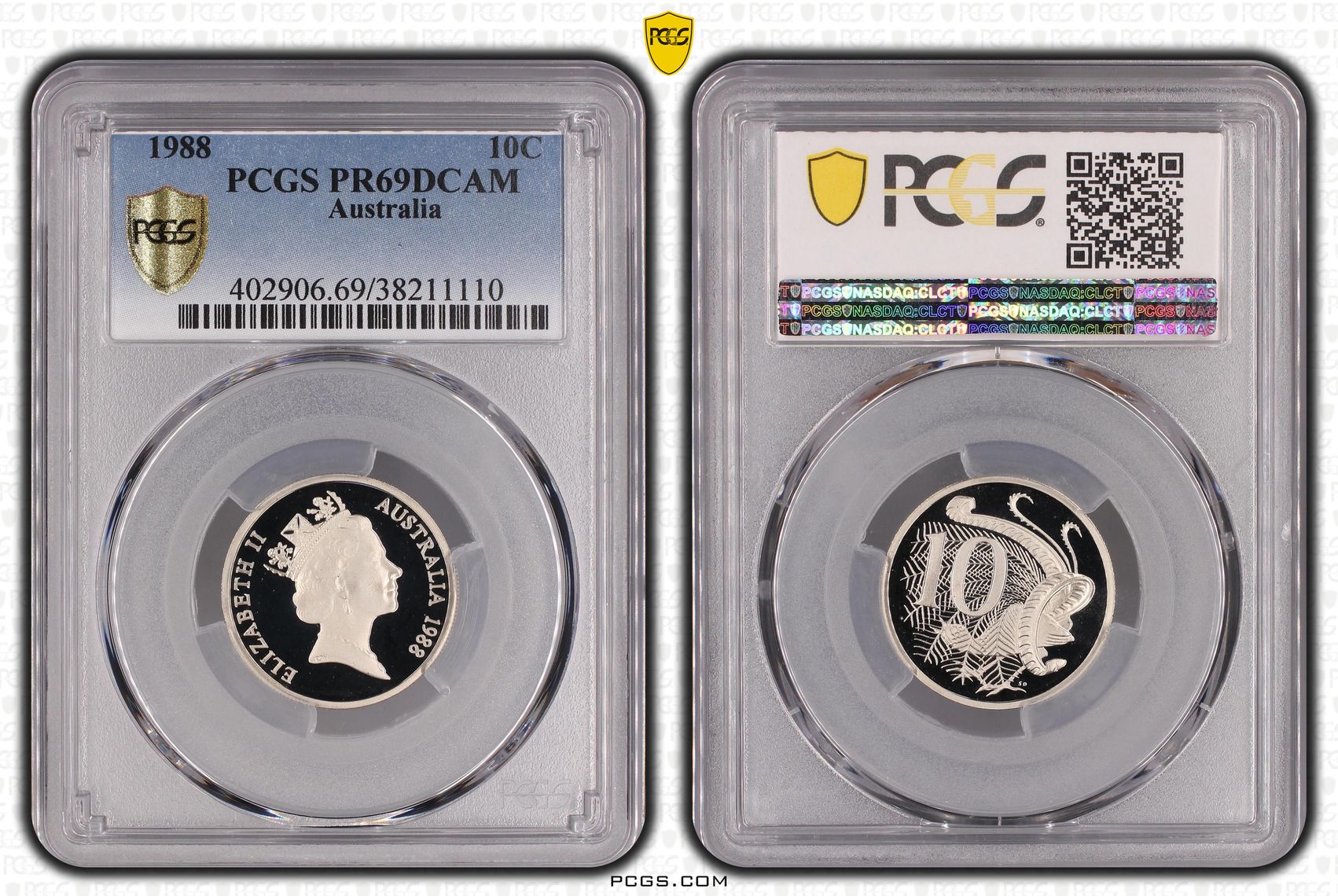 1988 Australia Ten Cent, 10c PCGS - PR69DCAM -110