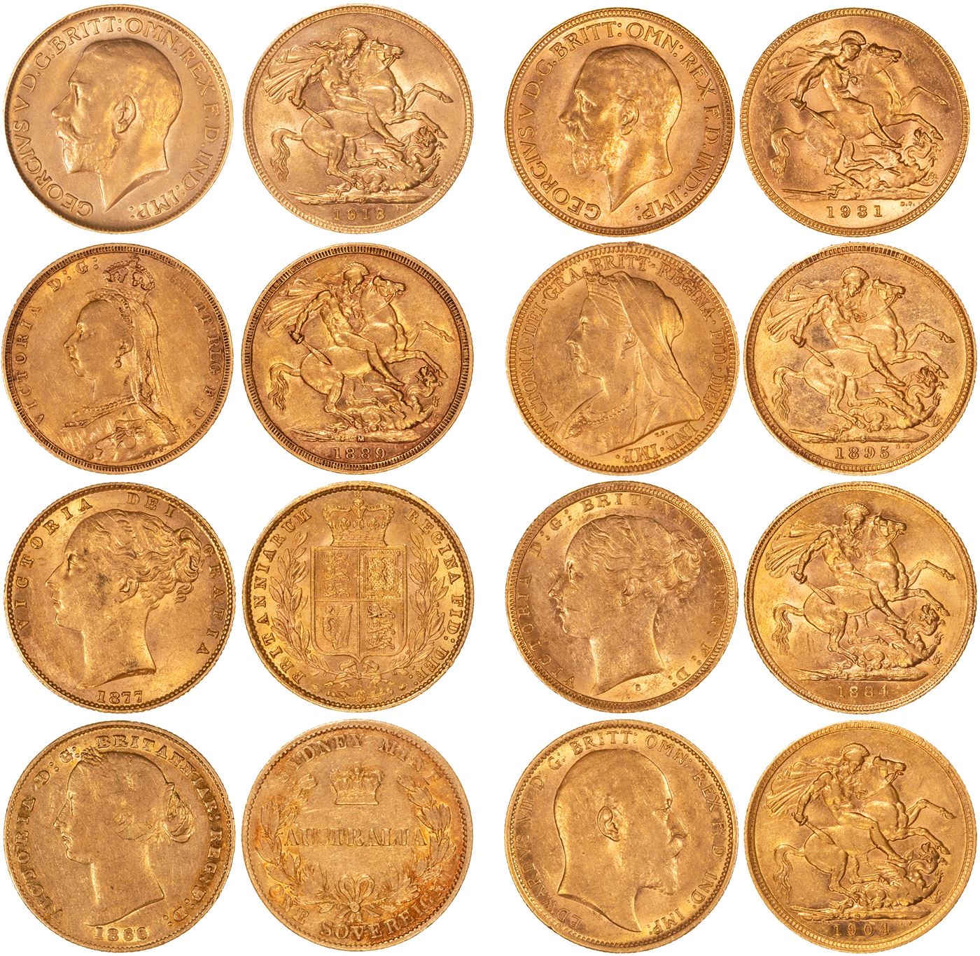 Victoria - George V, Sovereign, 1866 - 1931, F - UNC