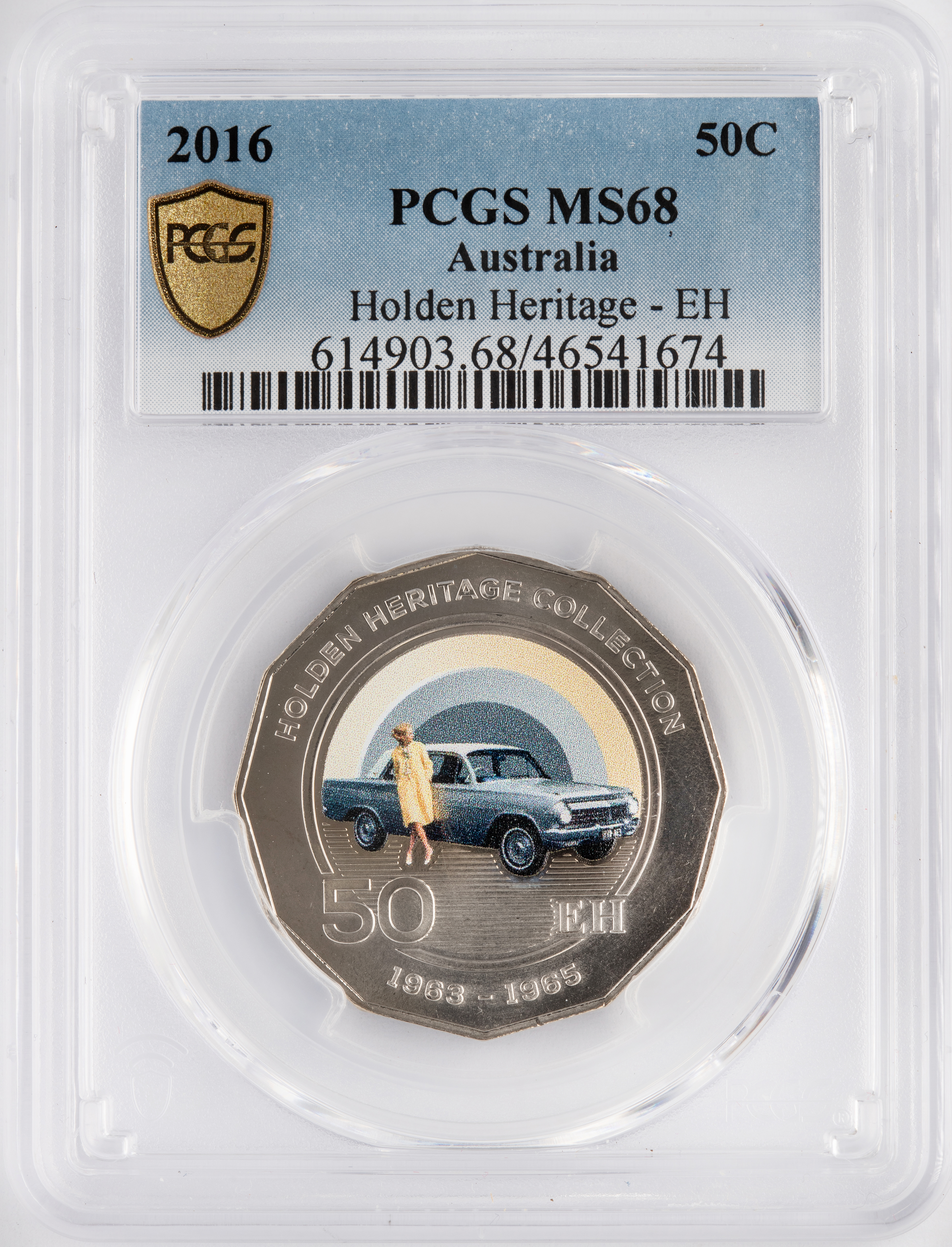 Holden Heritage - EH, Fifty Cent, 2016, PCGS MS68