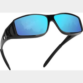 FIMOSON FIT OVER GLASSES SUNGLASSES FOR MEN WOMEN, WRAP AROUND POLARIZED UV400 PROTECTION SUNGLASSES, BLACK/BLUE