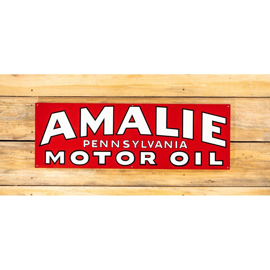 Amalie Pennsylvania Motor Oil Single Sided Metal Sign TAC 9.75