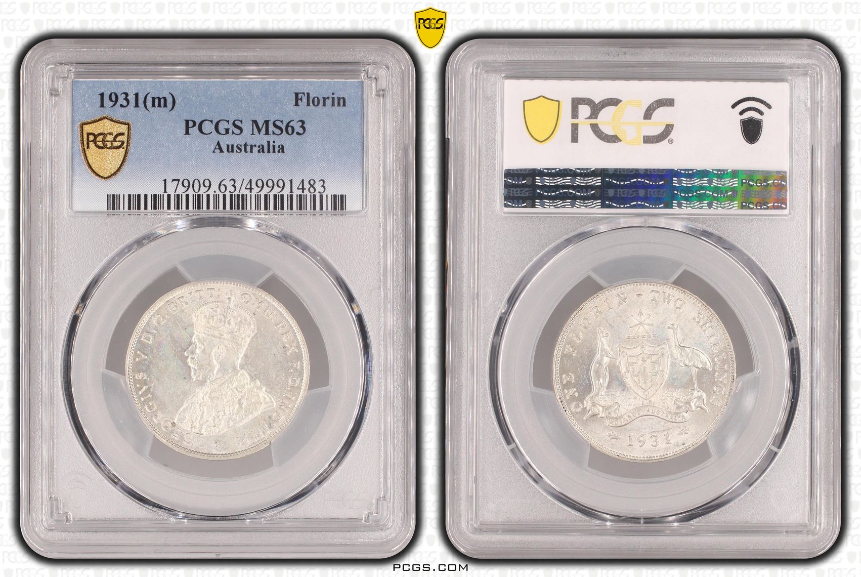 George V, , Florin, 1931(m), PCGS MS63