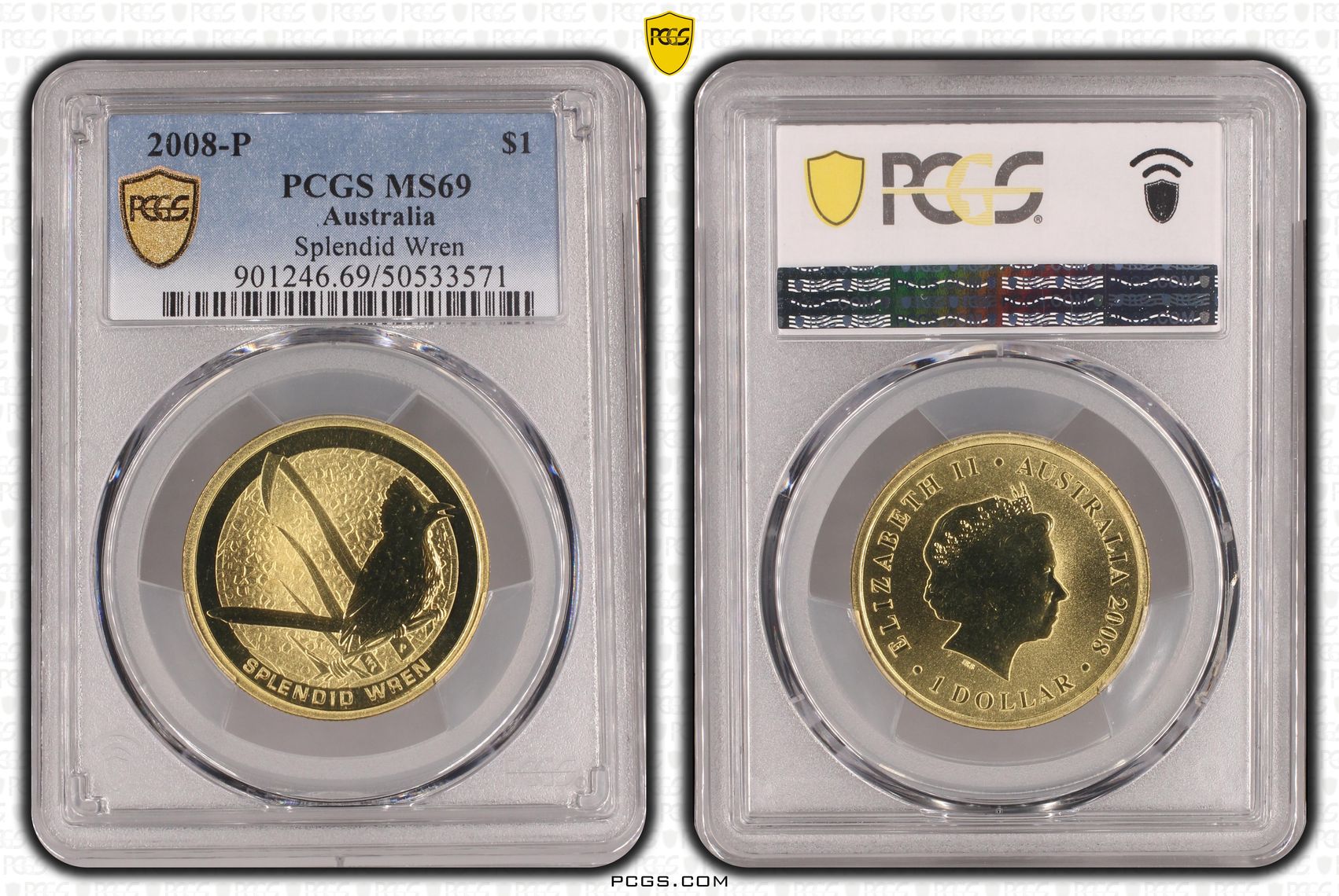Splendid Wren, POP 3/0, One Dollar, 2008-P, PCGS MS69