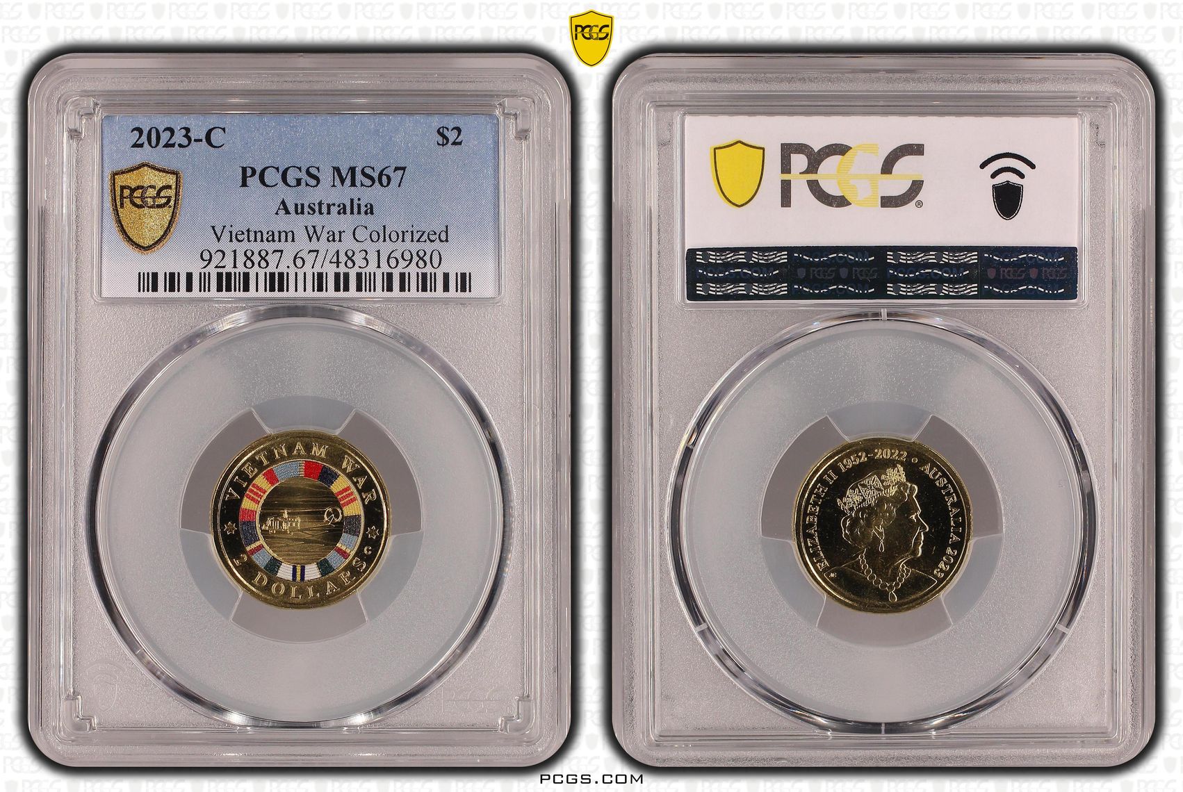 Vietnam War Colourised, Two Dollar, 2023-C, PCGS MS67