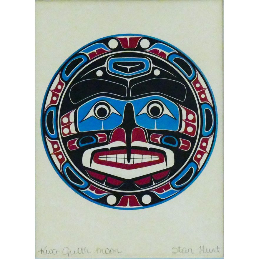 Stan Hunt ''Kwa-Giulth Moon'' Signed Serigraph Framed 11''x9''