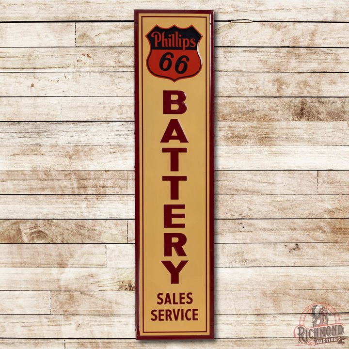 Phillips 66 Battery Sales Service Metal Sign TAC 9.25