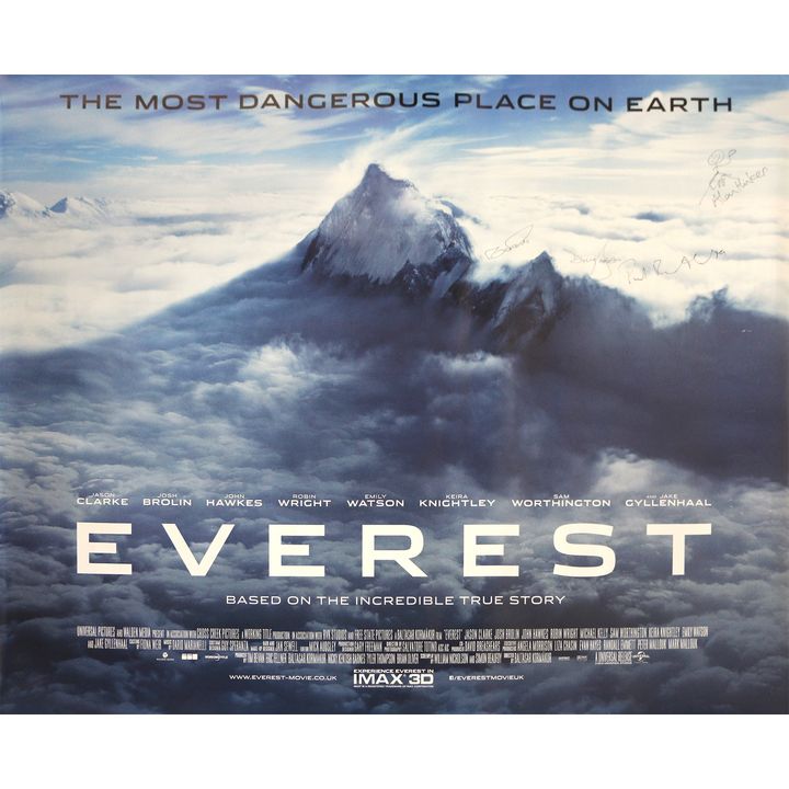MOVIE POSTERS [2x] [signed] , Everest; The Most dangerous Place on Earth.