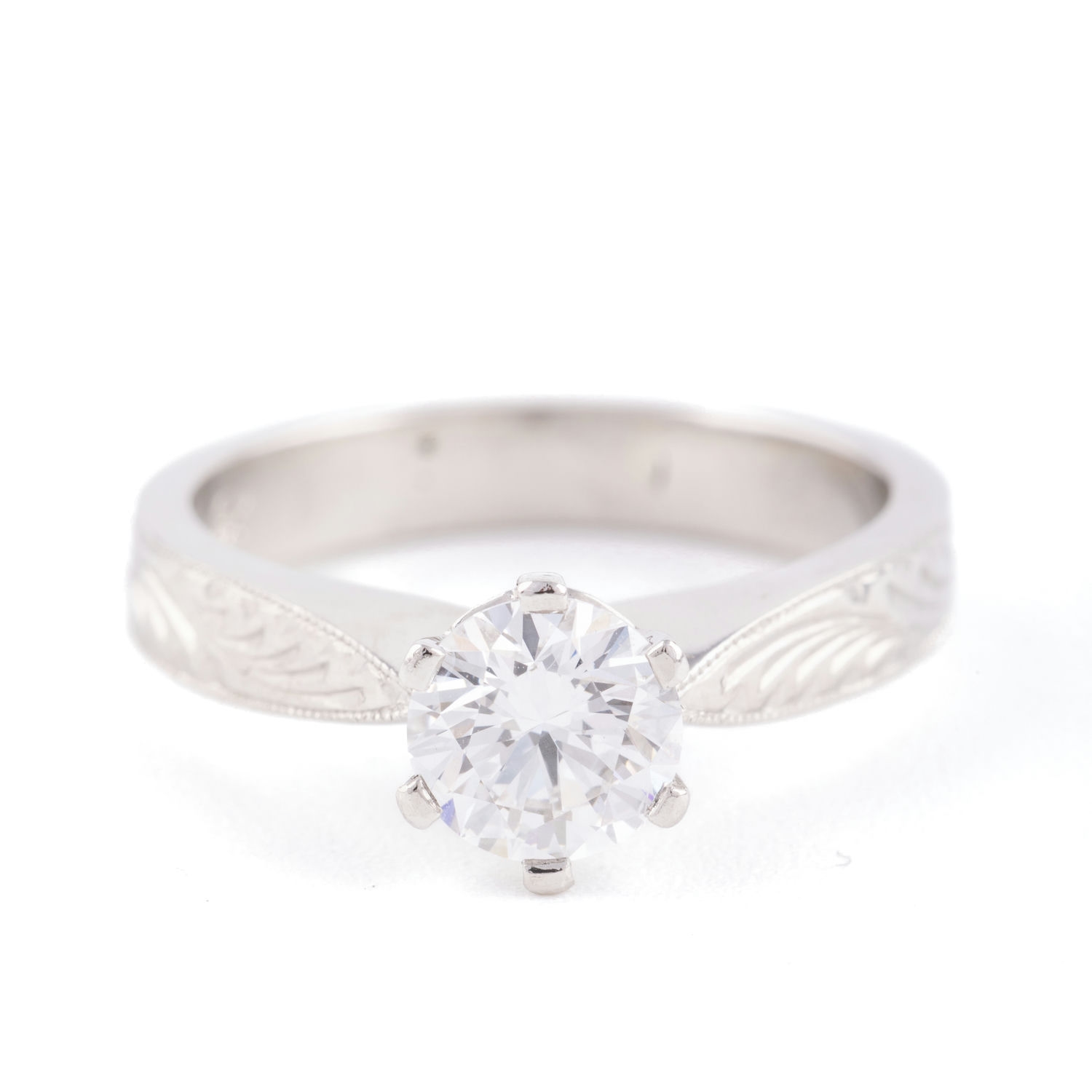 GIA D Colour Flawless 0.85ct Diamond Platinum Ring,