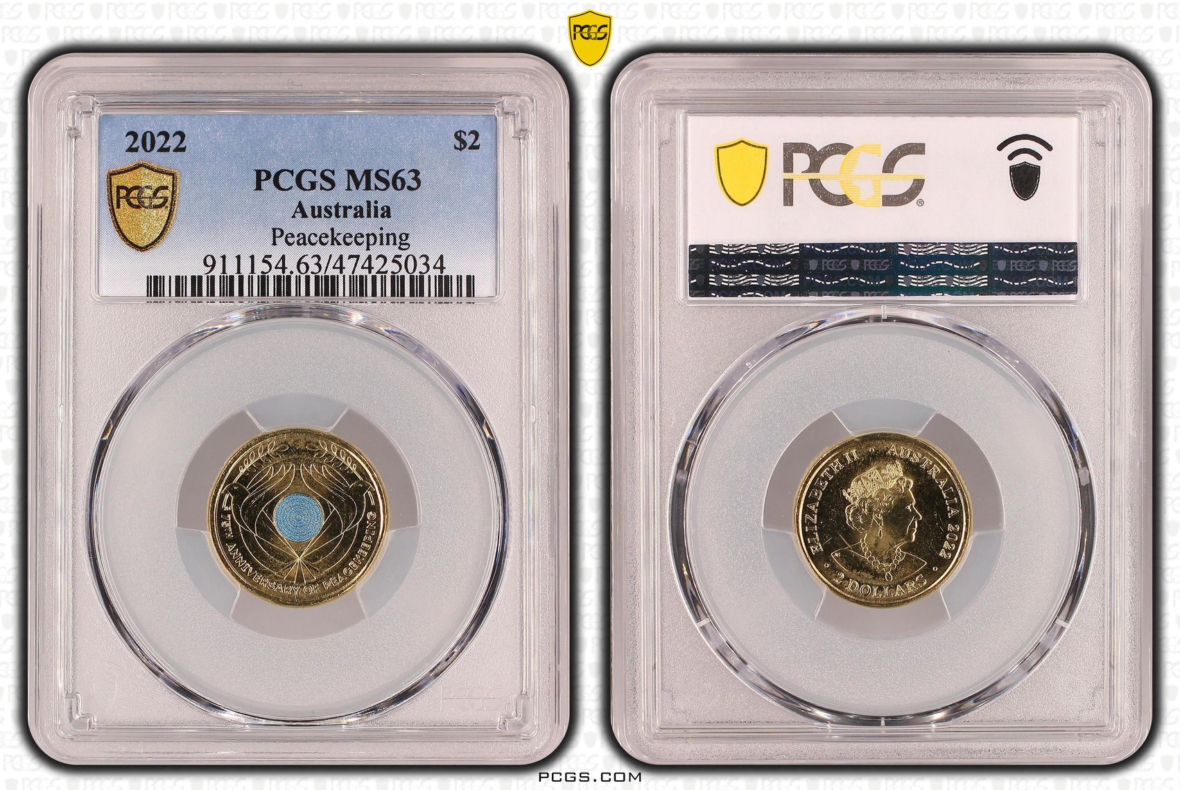 Elizabeth II, Peacekeeping, Two Dollar, 2022, PCGS MS63