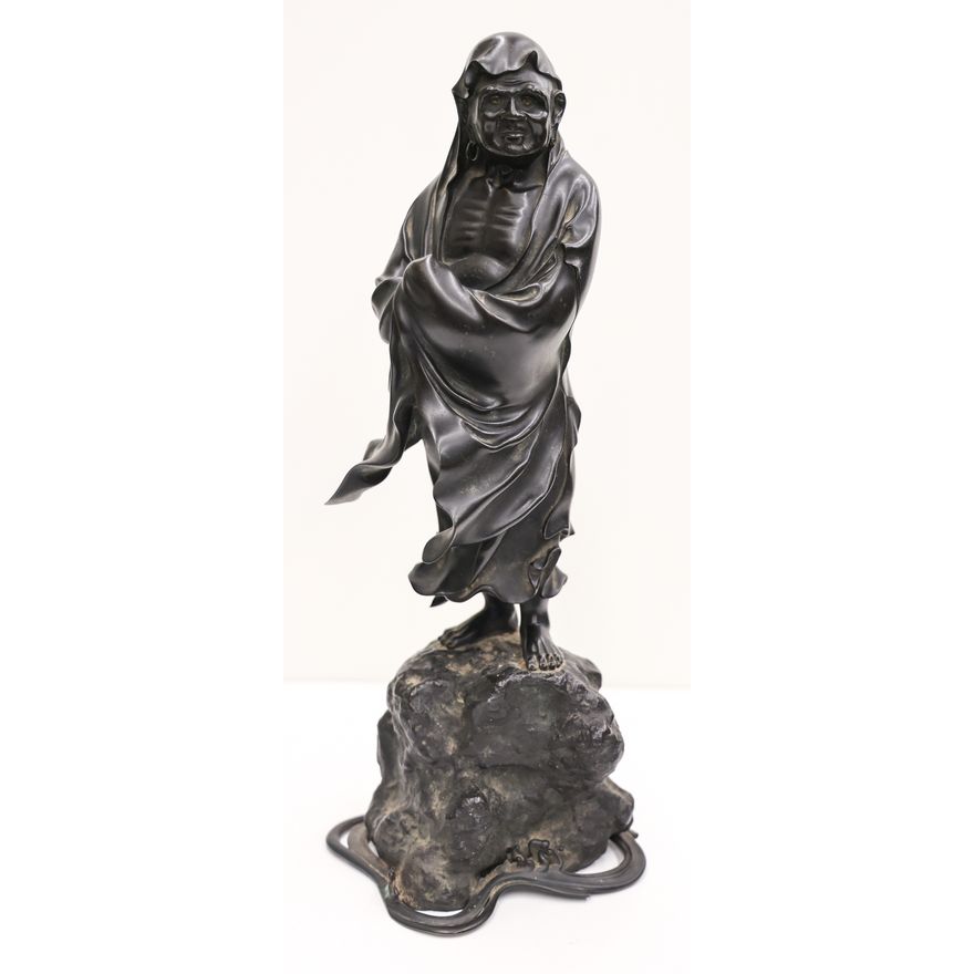 Fine Japanese Bronze Daruma Okimono