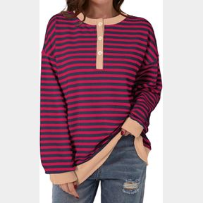 DOKOTOO WOMENS CASUAL CREWNECK COLOR BLOCK STRIPED OVERSIZED SWEATSHIRT LONG SLEEVE SHIRTS TUNIC TOPS SZ XLG