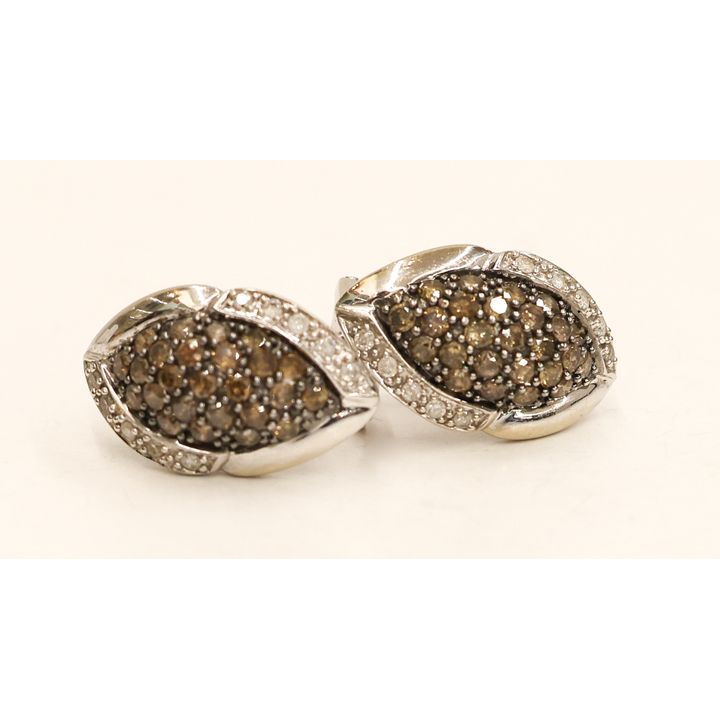 Pair 10k Chocolate Diamond Earrings