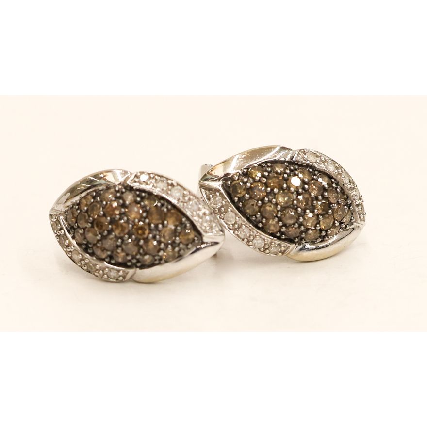 Pair 10k Chocolate Diamond Earrings