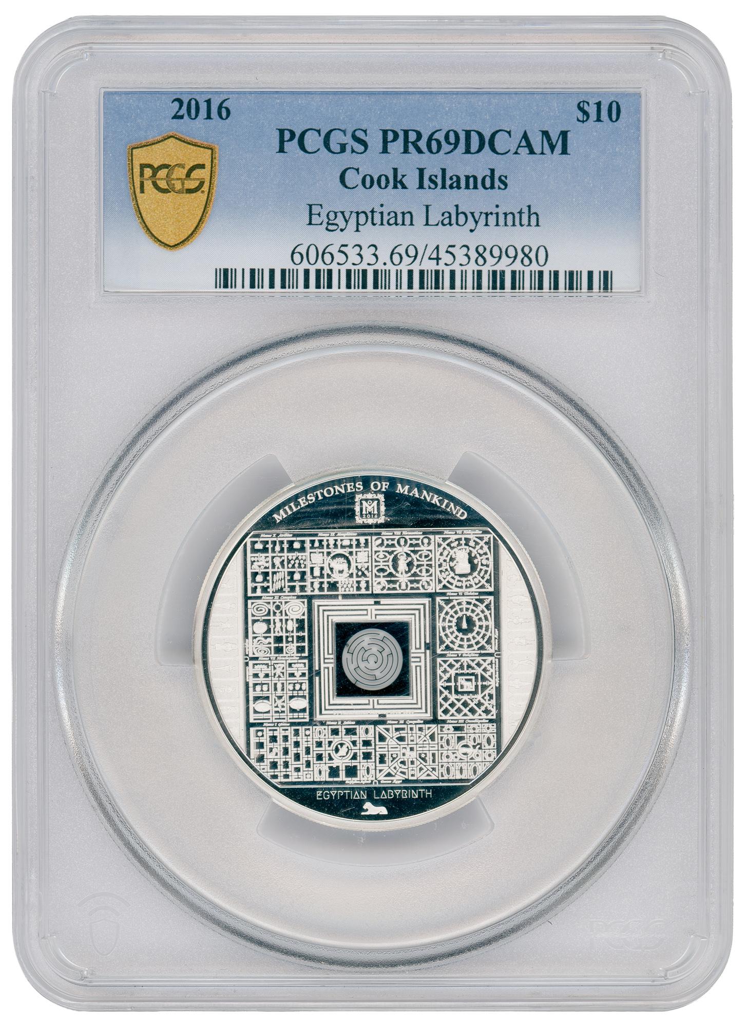 Cook Islands, Egyptian Labyrinth, One Dollar, 2016, PCGS PR69DCAM
