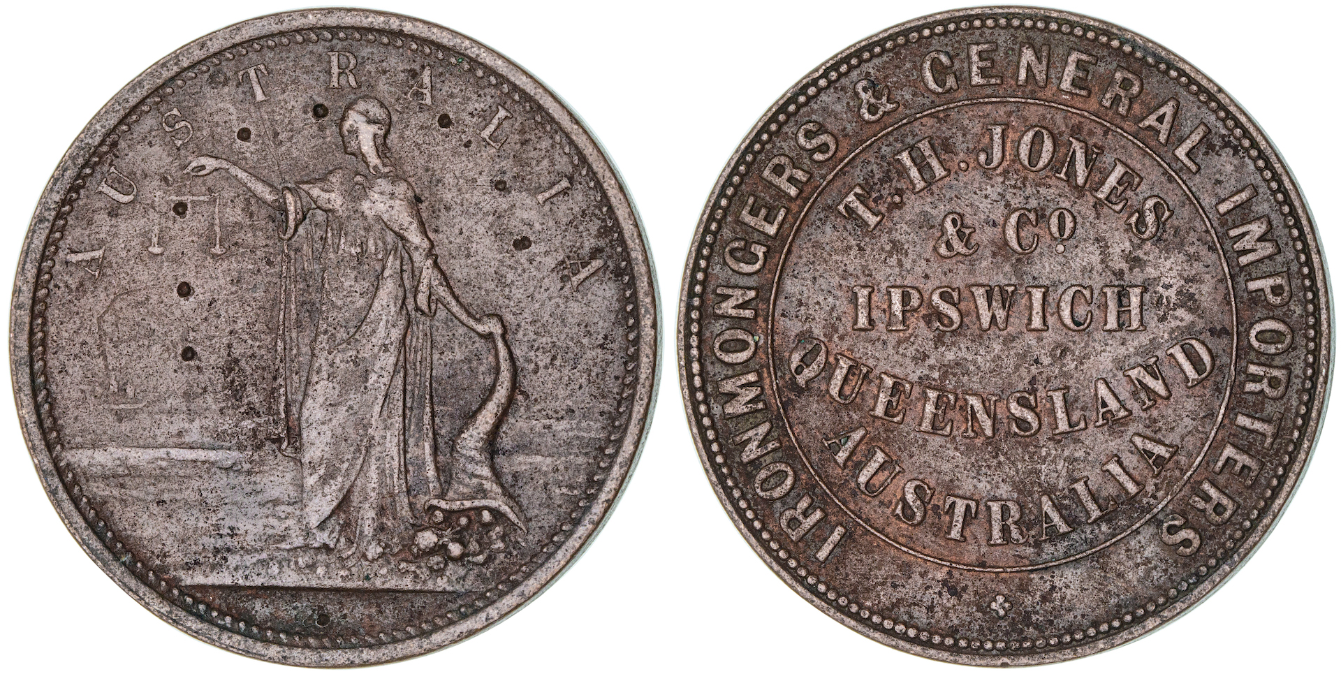 T. H. Jones & Co., Ipswich, Queensland, Penny VF