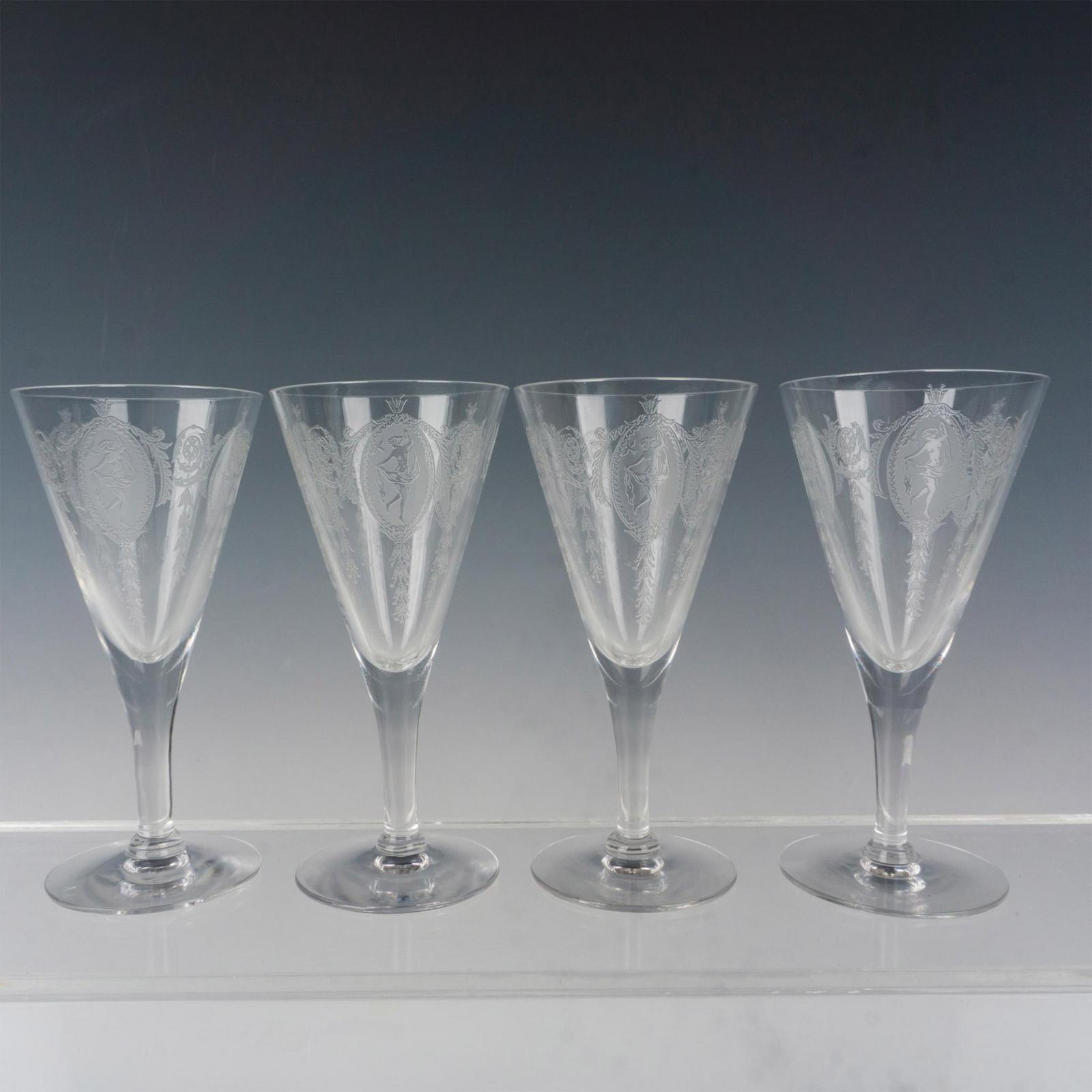 4 Vintage Etched Crystal Cocktail Glasses, Tiffin Franciscan