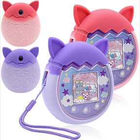 2 PACK SILICONE CASE FOR TAMAGOTCHI PIX VIRTUAL PET GAME MACHINE,PROTECTIVE SOFT SKIN COVER FOR TAMAGOTCHI PIX SLEEVE SHELL WITH H