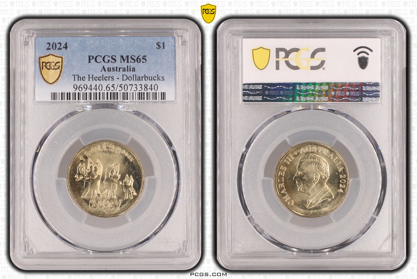 The Heelers - Dollarbucks , One Dollar, 2024, PCGS MS65