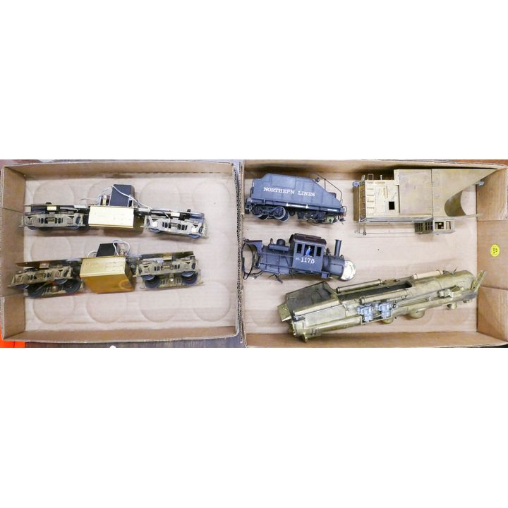 2 Boxes Brass train & Chassis Parts