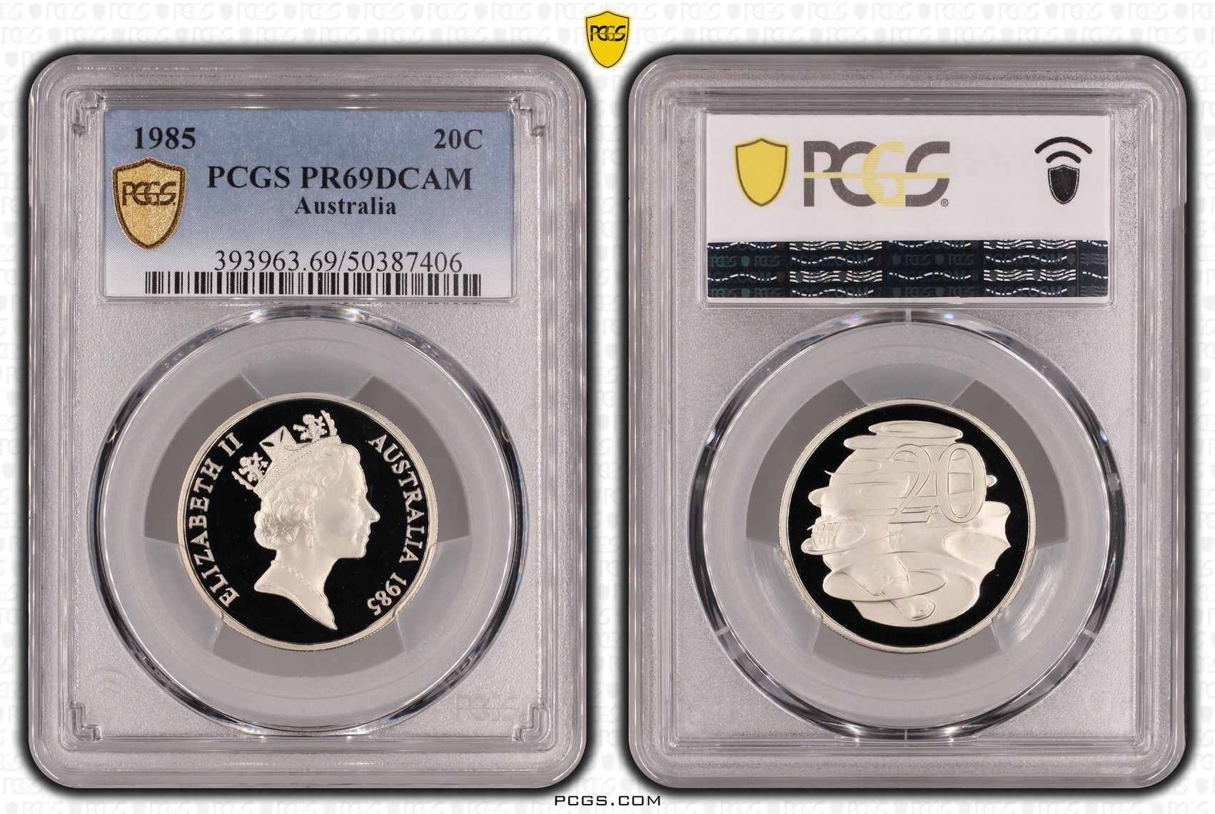 Twenty Cent, 1985, PCGS PR69DCAM