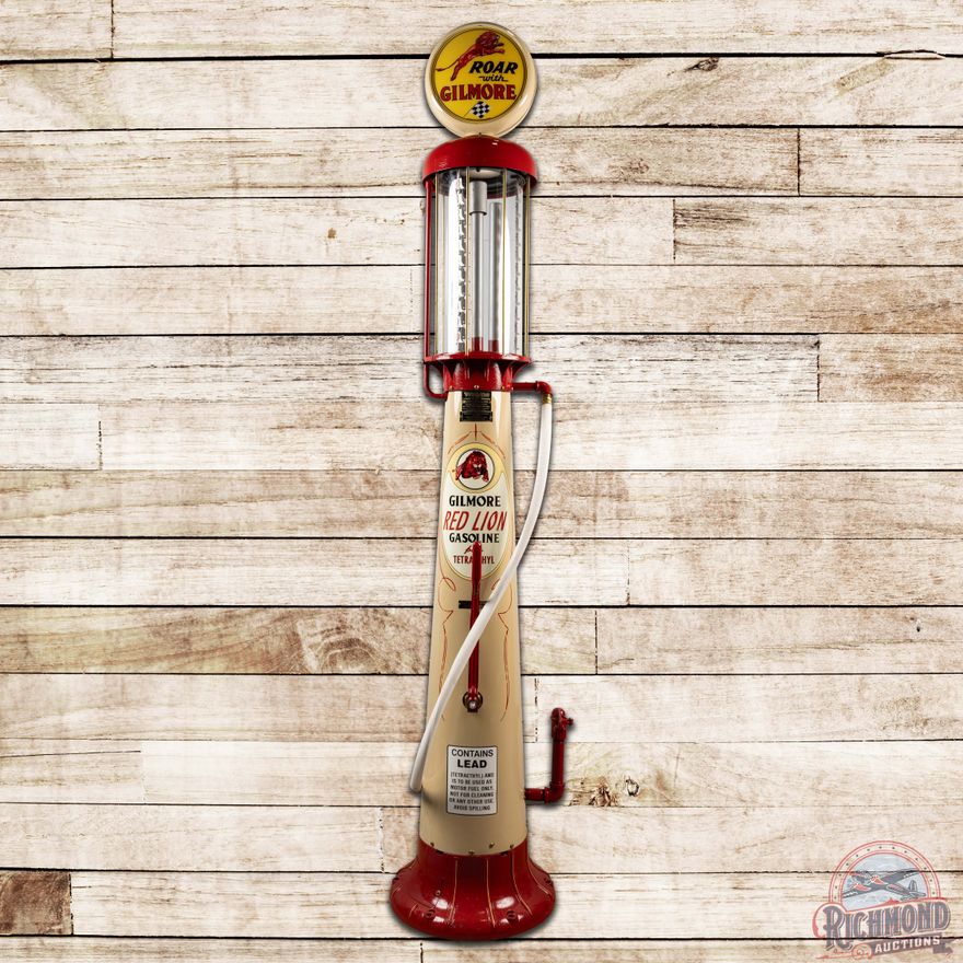 Wayne Model #515 Ten Gallon Visible Gas Pump Restored Gilmore Red Lion Gasoline